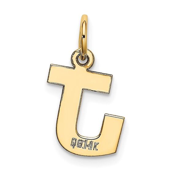 Kazi Luxury 14k Yellow Gold Small Block Letter J Initial Charm - Picture 3 of 4